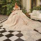 Requintado lantejoulas contas quinceanrra vestidos de baile glitter rendas apliques mangas destacáveis vestido de baile doce 16 vestido