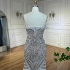 Serene Hill 2025 Weiß Nude Geteilter Meerjungfrau Perlenbesticktes Luxuriöses Abendkleid für Damen Hochzeitsfeier LA72522