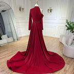 Serene Hill Abito elegante mermaid verde arabo con una spalla e perline, abito da sera di lusso Dubai per donne per feste di nozze LA72550