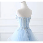 Nova luz azul suor longo senhora menina mulheres princesa baile de formatura banquete festa de casamento vestido de noiva