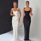 Mingmingxi branco sexy espartilho maxi vestido de festa roupa feminina vestido de noite longo preto jantar vestido de baile elegante vestidos de baile