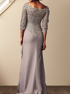 Floor Length Mother of the Bride Sheath Gown Elegant Silhouette