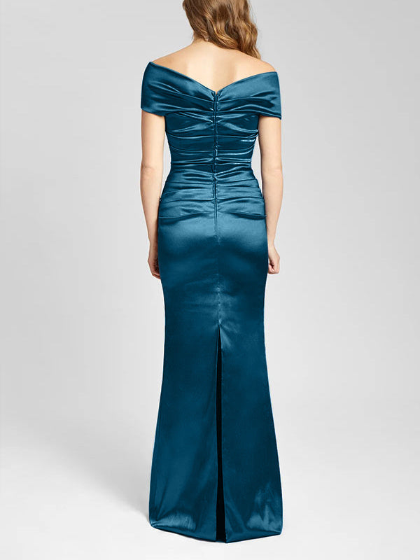Off The Shoulder Column Gown For Mother Of The Bride Elegant Dress