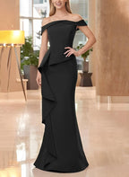 Off The Shoulder Floor Length Sheath Gown For The Mother Of The Bride