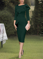Elegant Column Sheath Mother Of The Bride Dress With Ruffles
