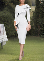 Elegant Column Sheath Mother Of The Bride Dress With Ruffles