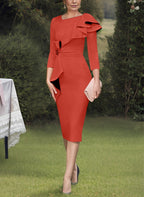 Elegant Column Sheath Mother Of The Bride Dress With Ruffles