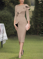 Elegant Column Sheath Mother Of The Bride Dress With Ruffles