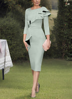 Elegant Column Sheath Mother Of The Bride Dress With Ruffles