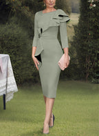 Elegant Column Sheath Mother Of The Bride Dress With Ruffles