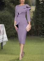 Elegant Column Sheath Mother Of The Bride Dress With Ruffles