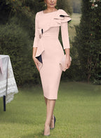 Elegant Column Sheath Mother Of The Bride Dress With Ruffles