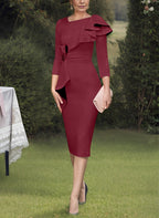 Elegant Column Sheath Mother Of The Bride Dress With Ruffles