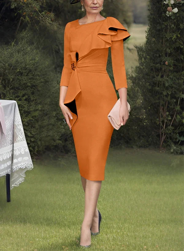 Vestidos de Madre de la Novia con Volantes y Escote en Vaina/Columna