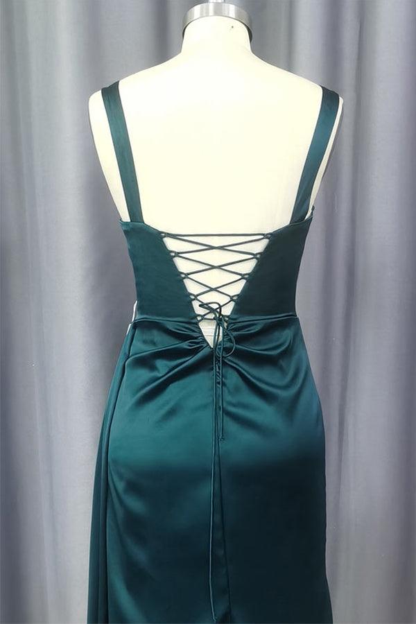 Vestido de Baile de Cetim com Saia Longa, Sem Mangas, Decote Coração e Pregas