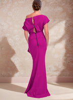 One Shoulder Mermaid Trumpet Mother Of The Bride Dress With Side Split