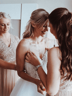 Spaghetti Straps Beaded Appliqued A-line Tulle Wedding Dresses