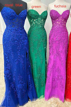 Corset Lace Long Prom Dress With Slit SYP116