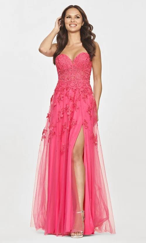 Vestidos de Baile Sem Alças em Rosa-Choque com Decote Coração VMP78