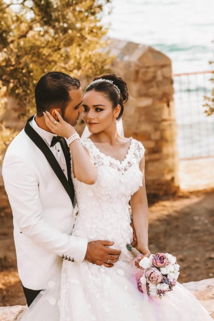 Vestido de novia de tul sin mangas, fluido, de gasa, estilo bohemio de verano