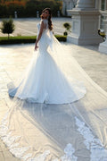 Robe de mariée blanche Sirène Cœur avec traîne de cour
