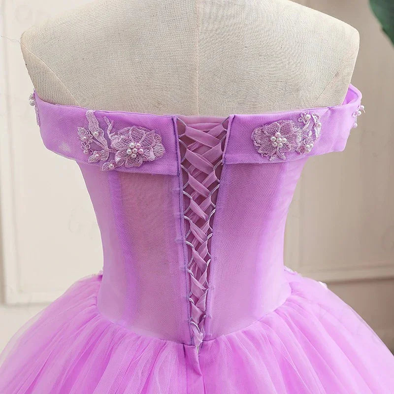 Vestido Roxo para Quinceanera Clássico Princesa Vestido de Baile Y299
