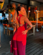 Vestido Comprido Justo para Baile de Finalistas Borgonha com Um Ombro Só Vestido de Noite Y8214