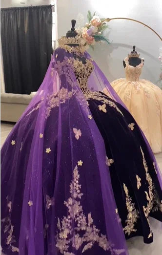 Vestidos Deslumbrantes de Princesa Roxa para Quinceanera, Vestido Roxo Doce 16 Y6560