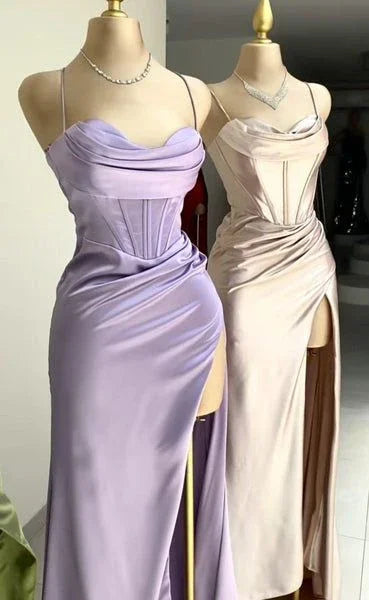 Vestido Comprido de Baile Formal Lavanda com Decote Coração de Sereia Y2507