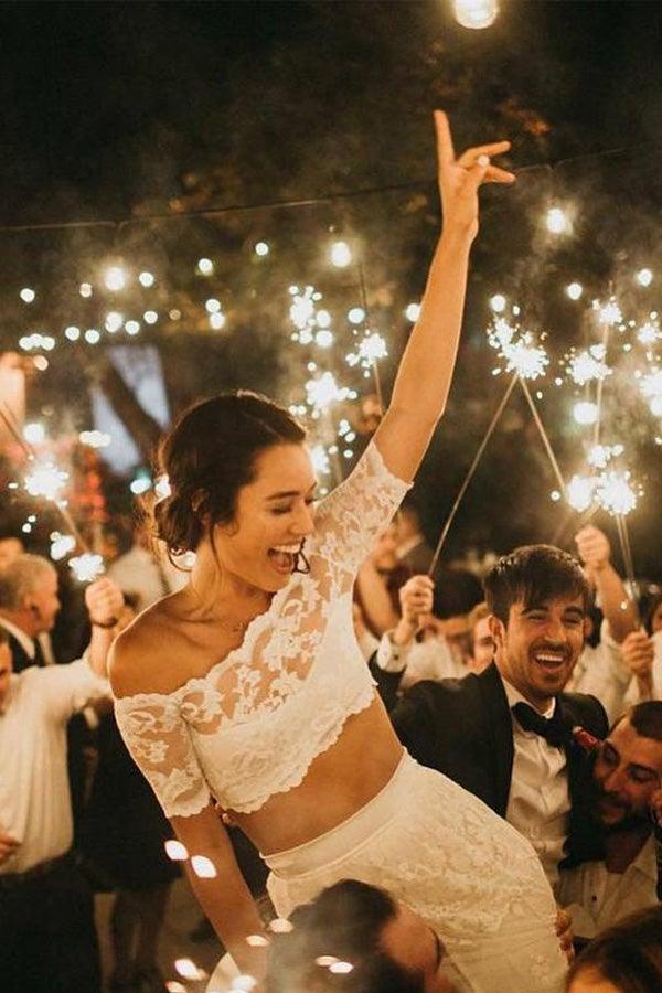 Vestidos de Noiva em Renda de Duas Peças Modelo Sereia/Trompete