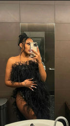 Robe de soirée noire séduisante, Robe de bal noire unique Y2217