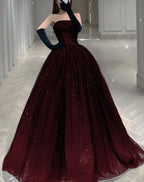 Strapless A-line Tulle Prom Dress Chic Evening Dress Y2030