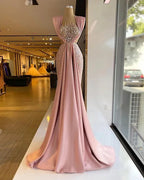 Vestido Elegante de Baile de Finalistas com Gola Quadrada, Sem Mangas, Estilo Justo Y4363