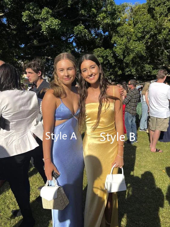 Vestido largo de fiesta sirena, vestido sencillo de noche Y1957