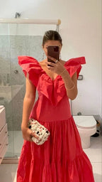 Charming A-line V Neck Prom Dress Evening Dress Y7087