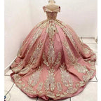 Novo Vestido de Quinze Anos para Menina Doce com Apliques de Contas, Comprimento ao Chão, Vestido de Baile de Princesa Y6521