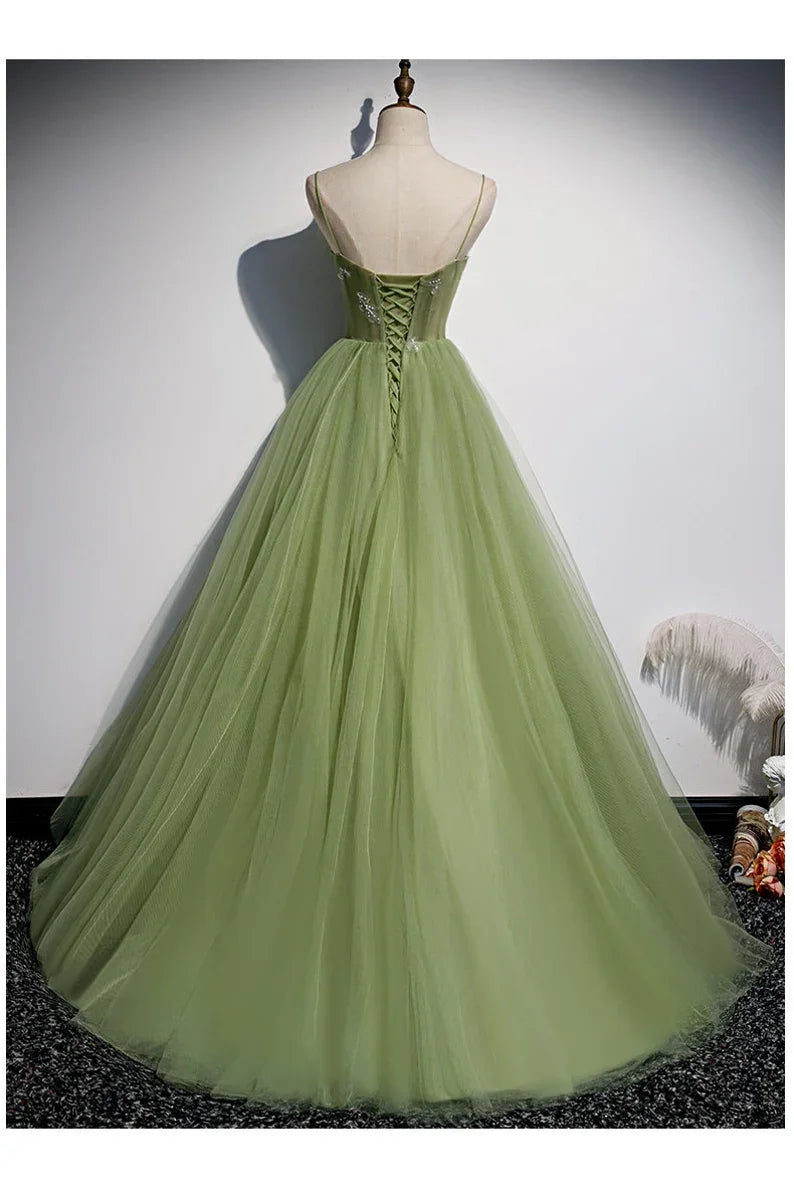 Mädchen Festliches Abendkleid Damen Ballkleider Party Abschlusskleider Lange Grüne Festkleider Y4379