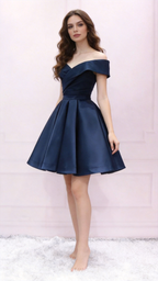 Navy Blue Simple Short Homecoming Dress s22 by simplepromdress