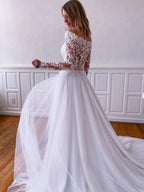 Robe longue de bal en tulle de dentelle blanche, robe de soirée en tulle de dentelle blanche Y251