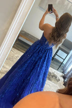Roycebridal Zara | Langes Ballkleid aus A-Linien-Spitze mit Pailletten und Taschen