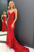 Roycebridal Alexa | Langes Ballkleid im Meerjungfrauen-Stil mit Pailletten und Schleppe
