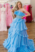 Roycebridal Peyton | Langes, trägerloses Ballkleid in A-Linie mit Rüschen