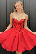 A Line Off the Shoulder Short Homecoming Dress