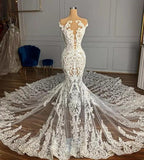 Custom Made Mermaid Wedding Dress With Lace Appliques Custom Size Available