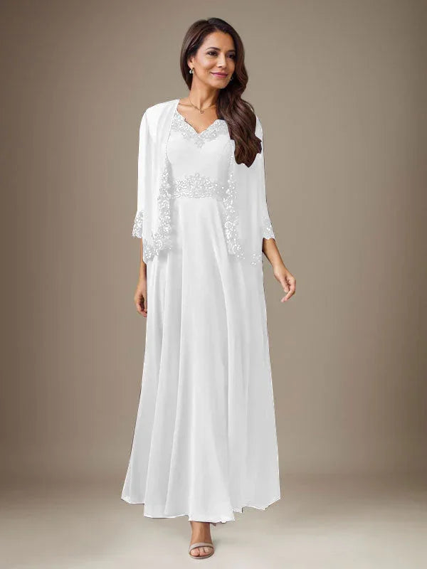 Abito a linea A in chiffon con paillettes color prugna