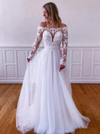 Robe longue de bal en tulle de dentelle blanche, robe de soirée en tulle de dentelle blanche Y251