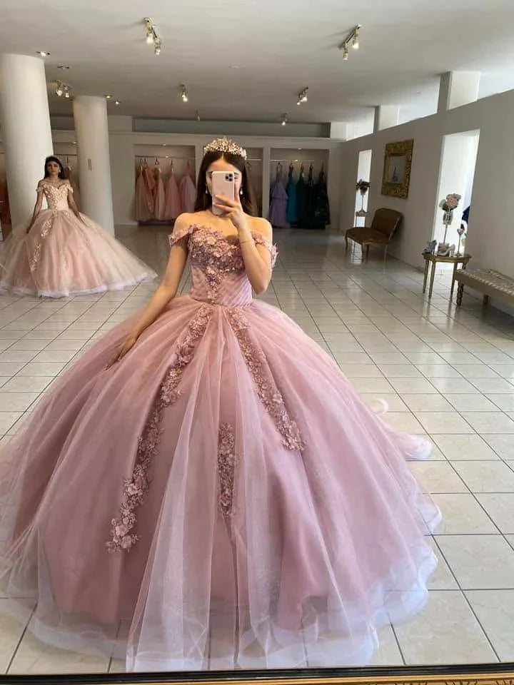 Robe de bal à épaules dénudées, robe de princesse, robe de seize ans Y2255