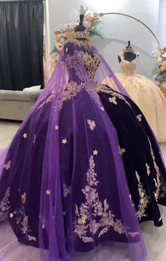 Vestidos Deslumbrantes de Princesa Roxa para Quinceanera, Vestido Roxo Doce 16 Y6560
