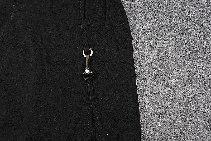 Robe de bal noire pour femme à col licou avec fente Robe de soirée noire sans manches sexy Y1161