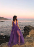 Purple prom dresses for women sexy spaghetti straps evening dresses Y199